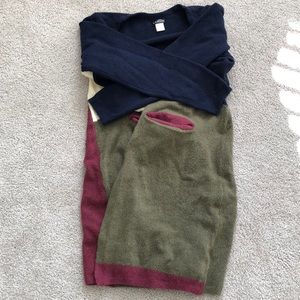 Extra long block color sweater